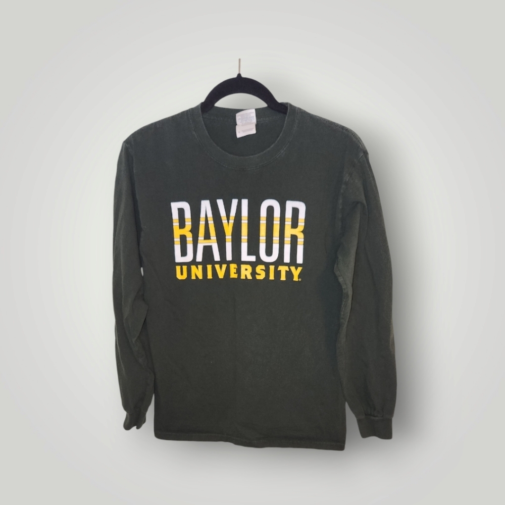 Baylor University green classic long sleeve tee size small